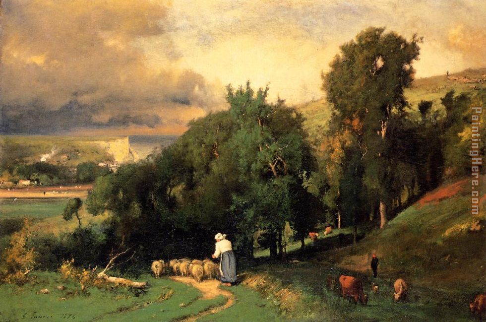 Hillside at Etretet painting - George Inness Hillside at Etretet art painting